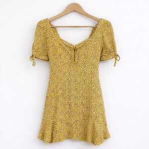 Yellow Heart Print Dress